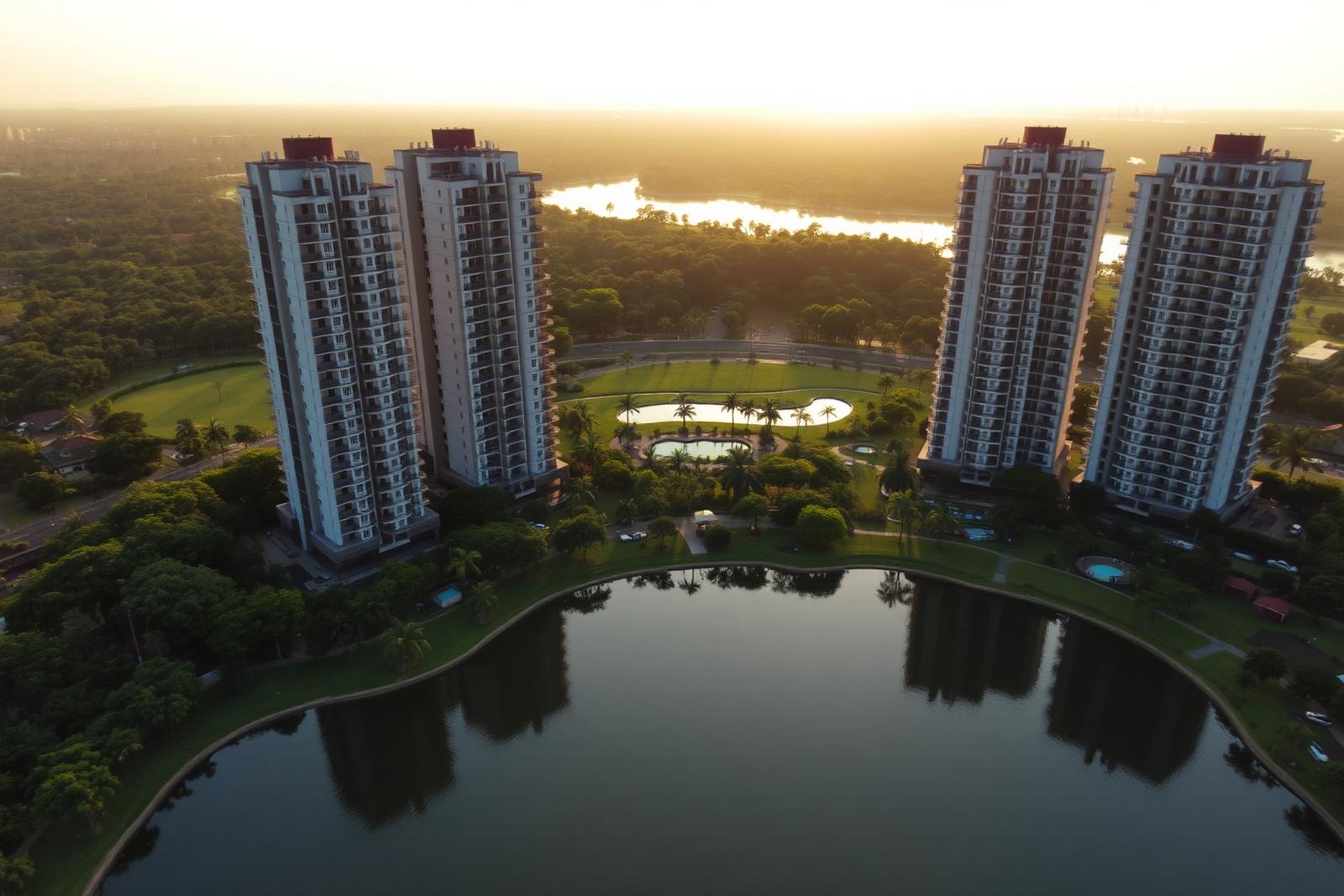 Aerial View of Amberstone Codename LakeOne — Amberstone Codename LakeOne JP Nagar 9th Phase