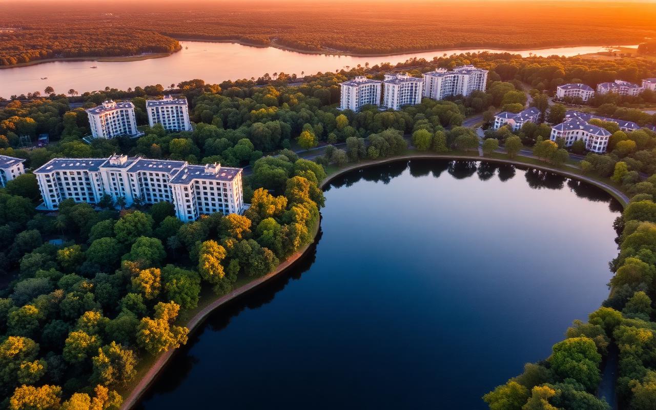 Aerial lake view